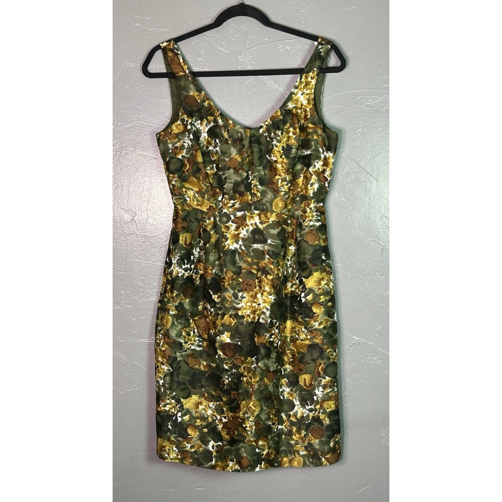 vintage-inspired J.Crew Sheath Dress Fall Garden Shade Floral 4 Silk